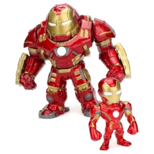 Jada- 2 Figuras de Metal de Iroman-Hulkbuster de 15 cm y 4 cm, con