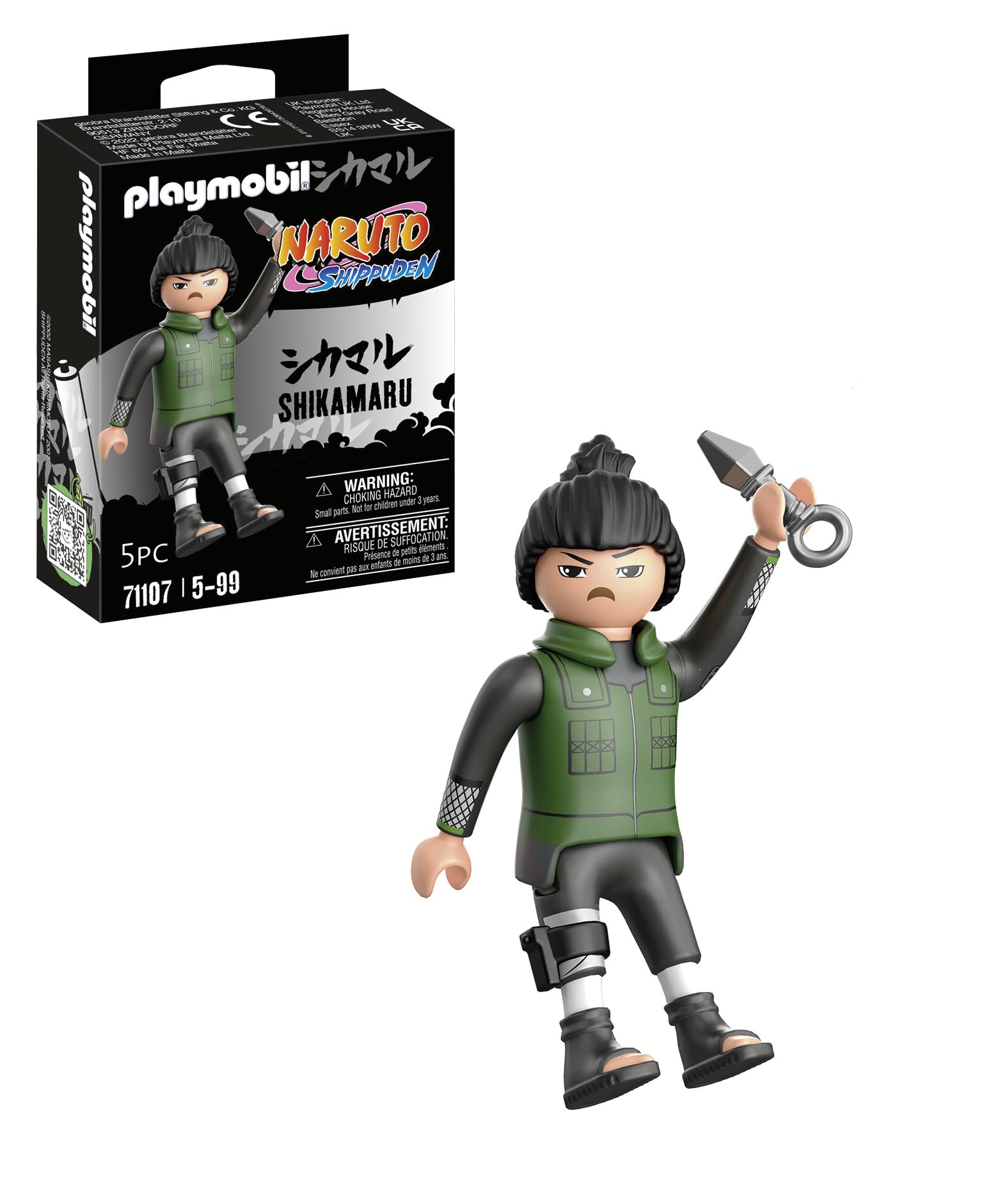 PLAYMOBIL Naruto 71107 Shikamaru con Chaleco Verde, pantalón y Botas