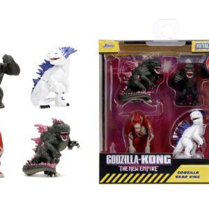 Jada Toys Juego de 4 Figuras Godzilla x Kong (Godzilla, King Kong,
