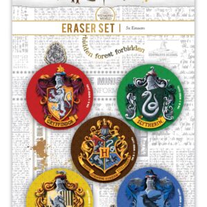 Juego de 5 gomas de borrar Harry Potter, diseño del escudo de